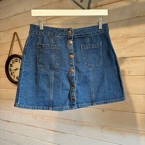 Bullhead | 100% Cotton Denim Snap Front Skirt